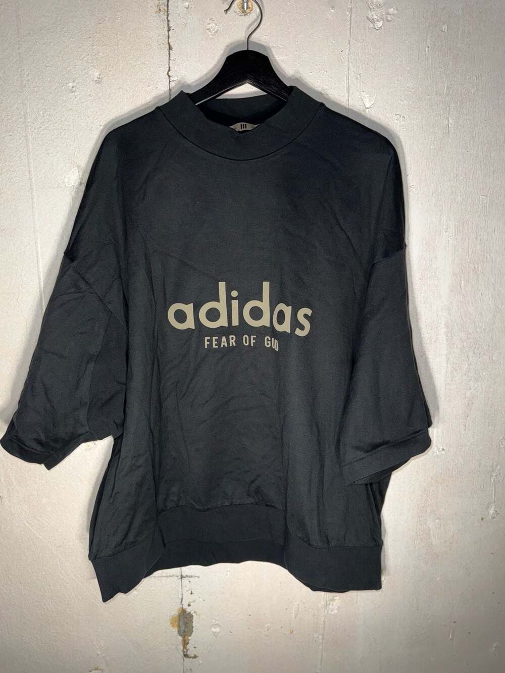 Adidas X Fear Of God Athletics 3/4 Sleeve Heavy Jersey Mock Neck Tee Black